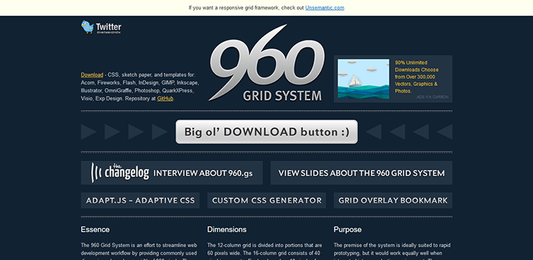 14/20 Best Responsive CSS Frameworks – 960 GRID SYSTEM