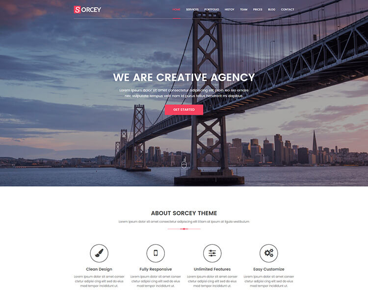 Sorcey - Responsive One Page Parallax HTML Template