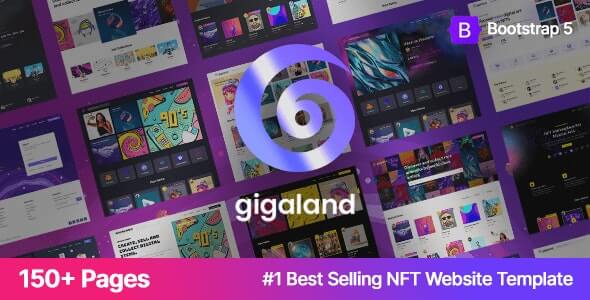 3 of the Best NFT HTML Website Templates 2022 Gigaland NFT Marketplace