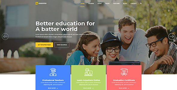 1 / Top 10 WordPress Themes for Education : LearnPro - Education WordPress Theme