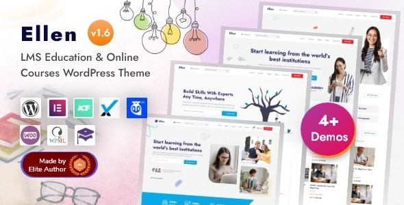 Top 10 / 10 WordPress Themes for Education : Ellen – Online Training and Education Theme 