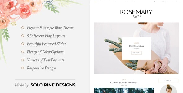 2. Rosemary - A Responsive WordPress Blog Theme