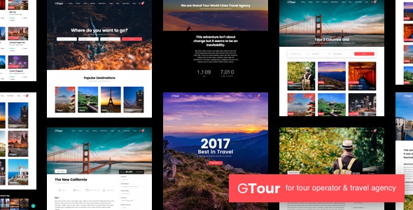 5 / 10 Best Travel Website WordPress Themes : Grand Tour – Travel Agency Website WordPress Theme