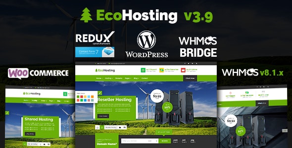 Best Hosting Themes - EcoHosting Responsive Hosting and WHMCS WordPress Theme