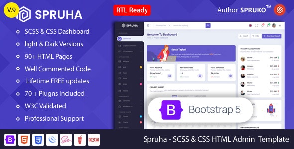 Spruha - Bootstrap 5 HTML Admin & Dashboard Template