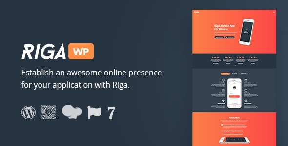 best app landing page WordPress theme 5 Riga - Mobile App WordPress Landing Page Theme
